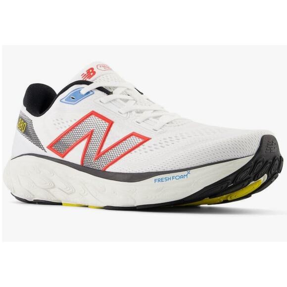 New Balance Men's M880C14 Running Shoe White/NEO Flame/Black 10